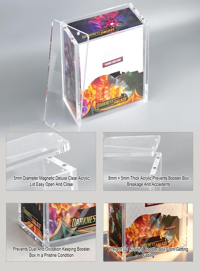 YSSPPOY PKMN Booster Box Case Protector, 8mm + 5mm Ultra Thick Acrylic Booster Box Case with 5x3mm Strong Magnets, Compatible with PKMN Booster Boxes - Image 5